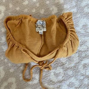 Yellow Bell Sleeve Blouse, sz SMALL